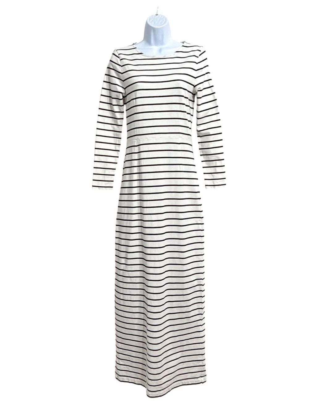J. Crew Preppy Stripe Cotton Maxi Dress S Coastal Nautical Staple Minimalist